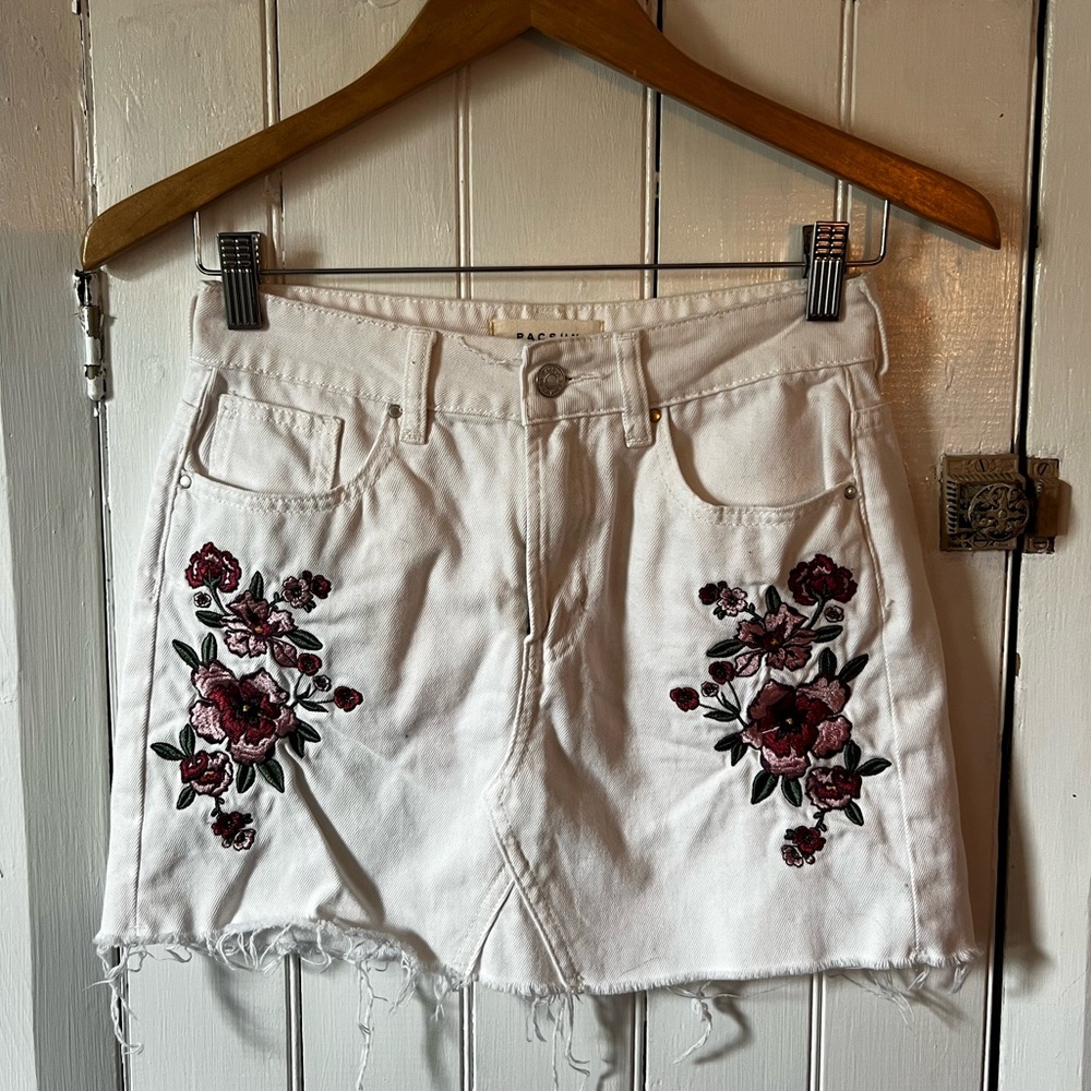 Pacsun Floral Denim Skirt